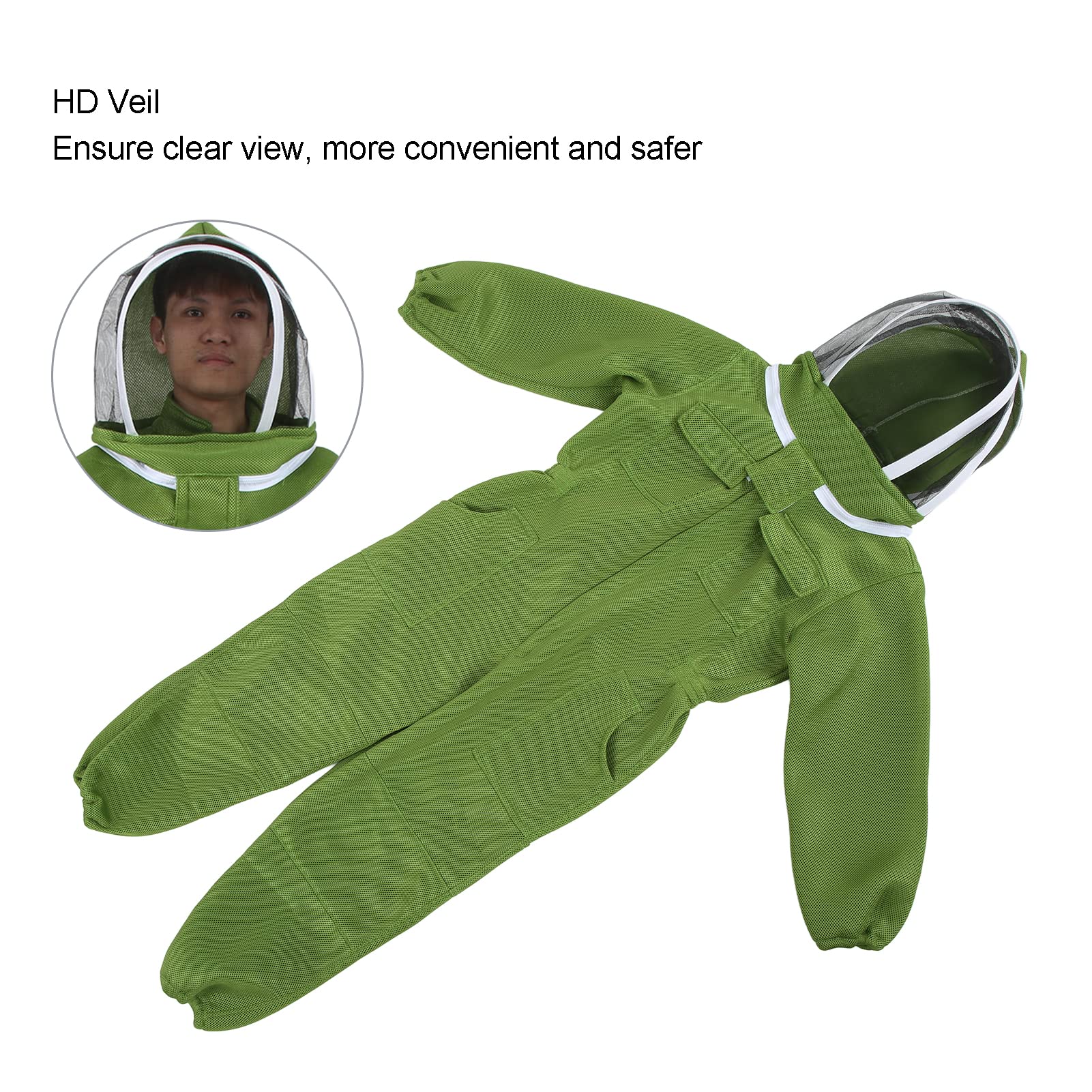 Tuta da Apicoltore ventilata a Rete a Strati, Tuta da Apicoltore Professionale per Uomo Donna, Tuta da Apicoltore ventilata con Velo Rotondo, Tuta da Apicoltore (XL)