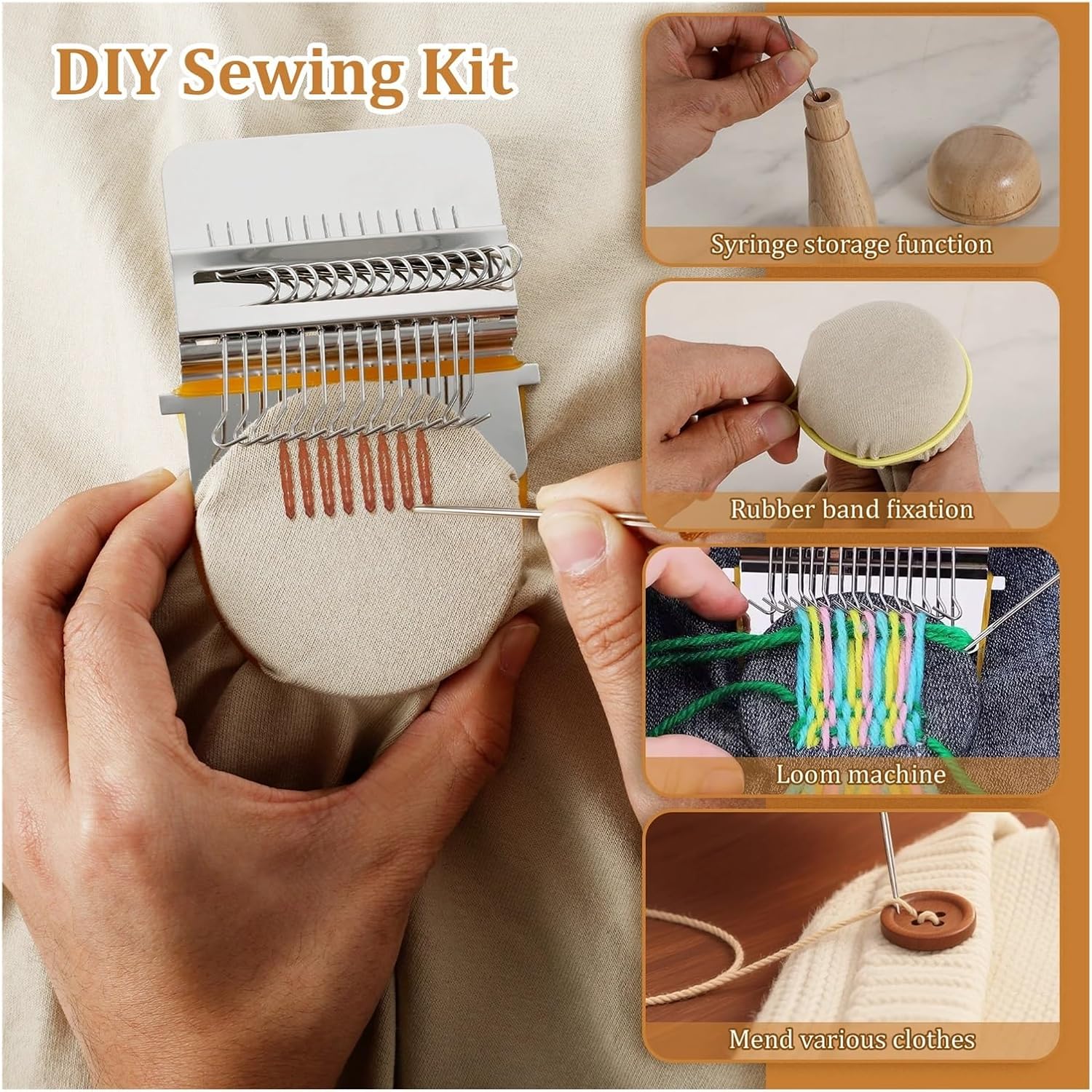 Mushroom Knitting Kit Portable Patch Maker Repair Tool Craft Weaving Tool for Socks Jeans Clothing Mending Sewing Supplies