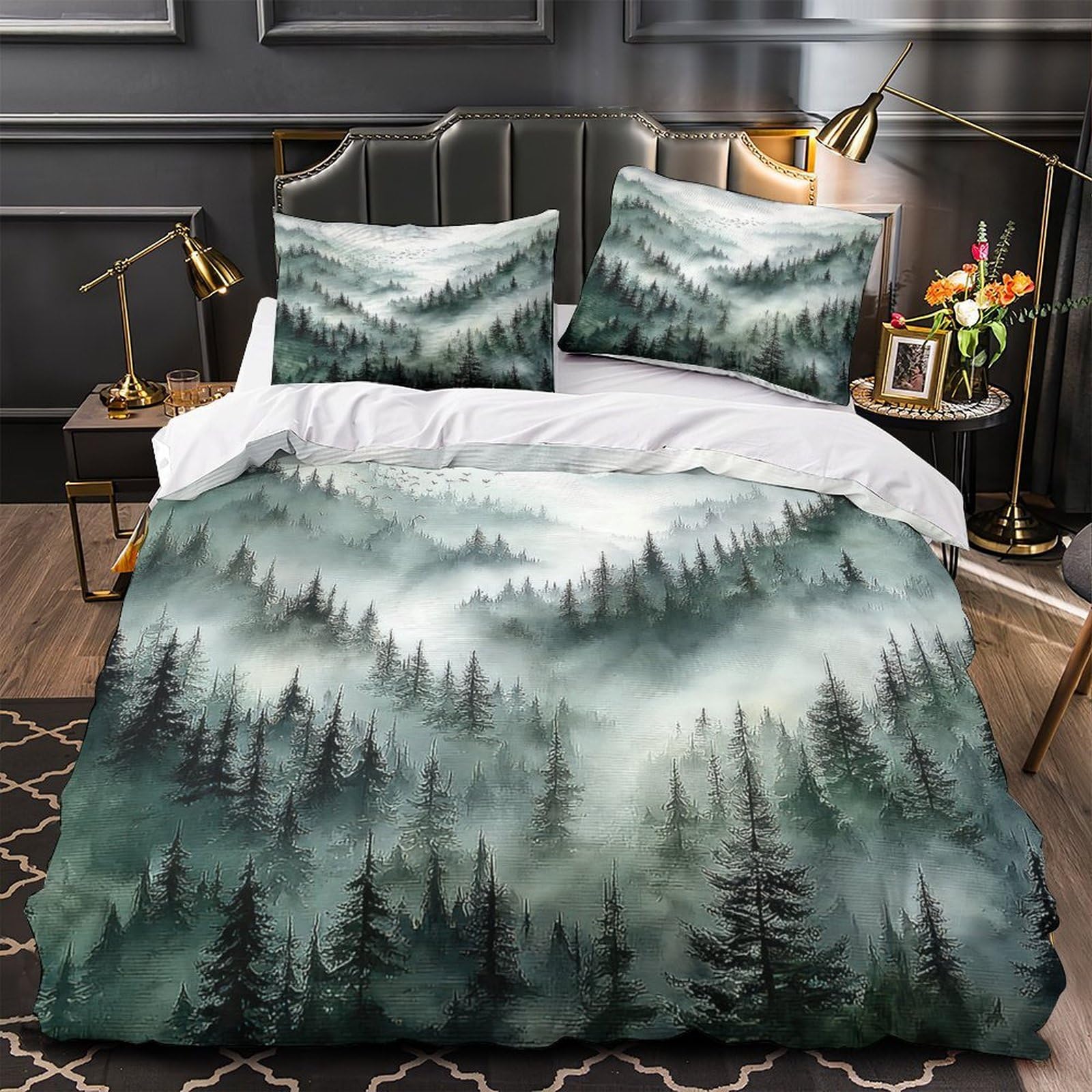 Housse de couette hypoallergénique 3D microfibre ultra douce fermeture éclair