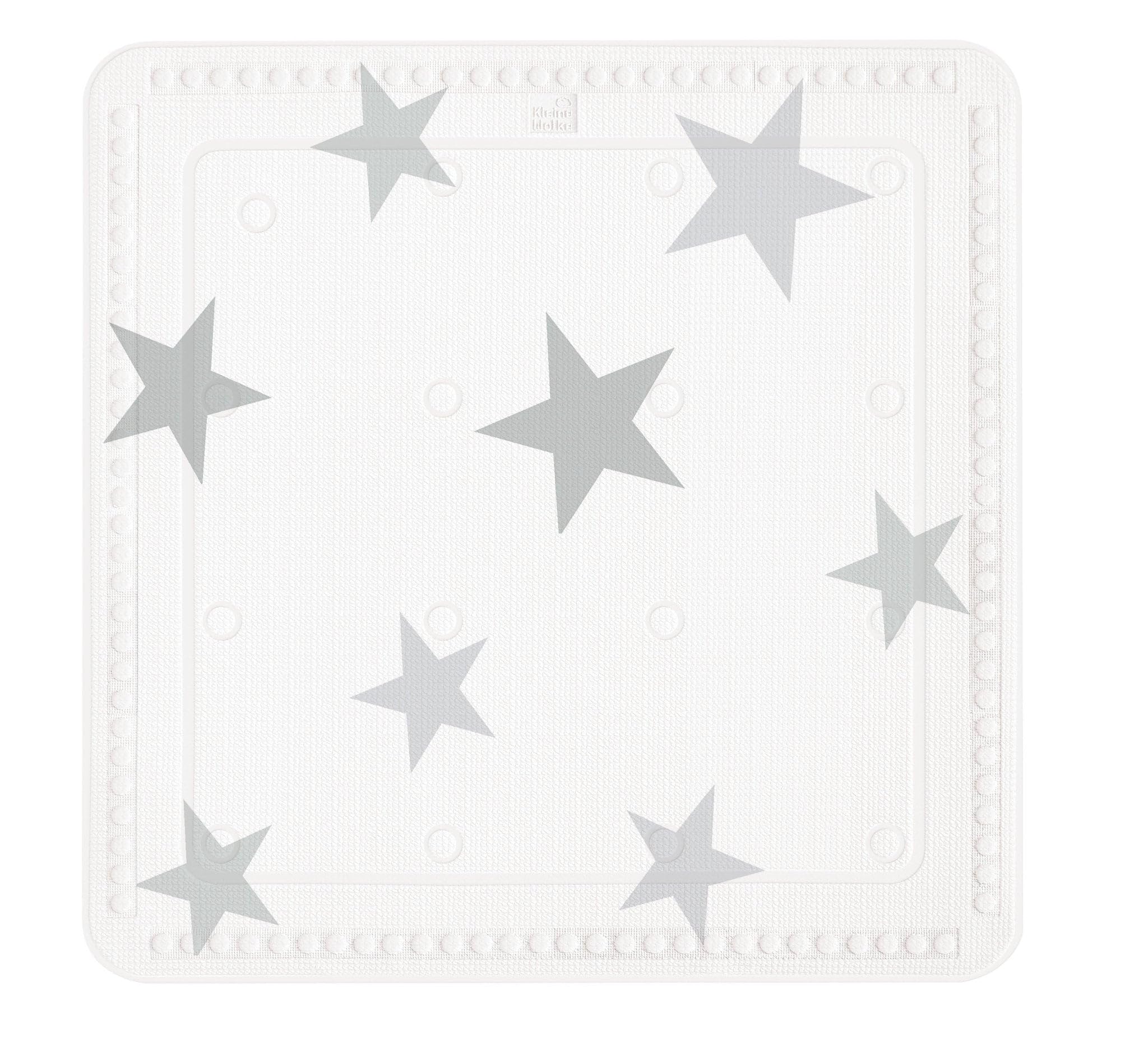 Kleine Wolke Silver Grey Stars Shower Mat Pvc Foam 55 X 55 Cm