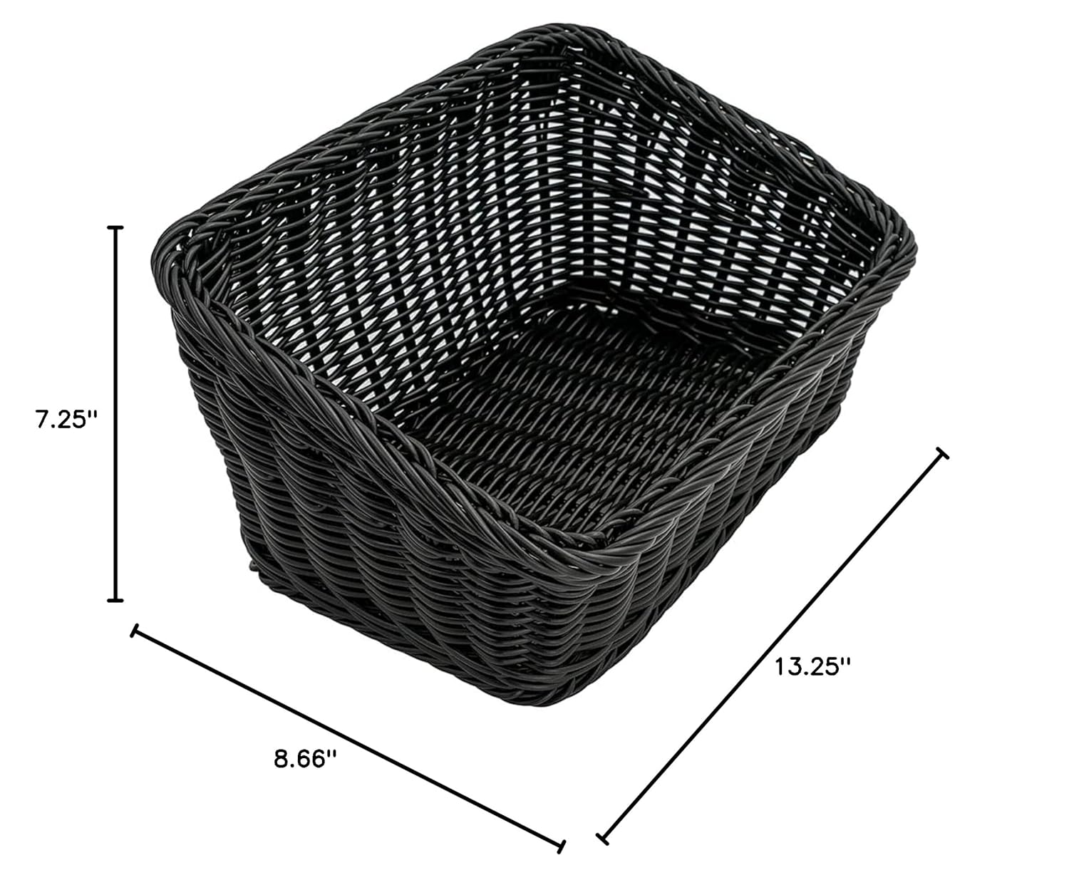 G.E.T. WB-1510-BK Black 9.25" x 13" Cascading Basket, Polypropylene