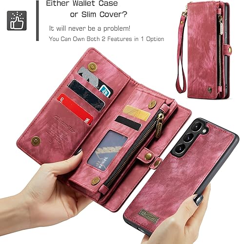 Miniatura 50 de SZHAIYU 2 in 1 Detachable for Samsung Galaxy S23 Ultra Wallet Case with Card Holder, Retro Premium Flip Leather Cover Magnetic Zipper Pocket Phone