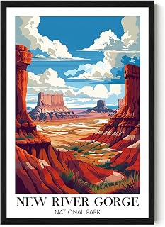 LissiArt97 New River Gorge National Park Poster - New River Gorge Wall Art Living Room - Poster Wall Decor Nature Landscape For Bedroom - Office - Home - National Park Travel Poster 11X17 Inches