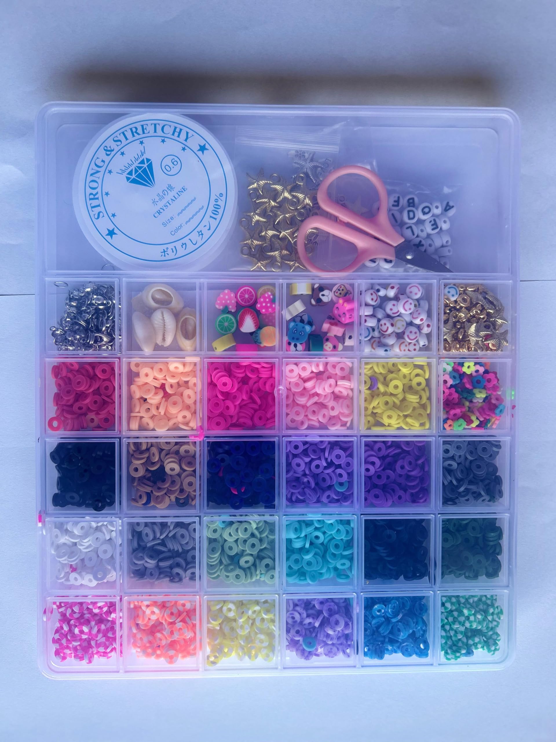 Nilzone Plastic Beads for Kids Crafts Children's Jewelry Making Kit DIY Bracelets Necklace Hairband and Beads for Kids Crafts - Birthday Gift (B.K Design-03)