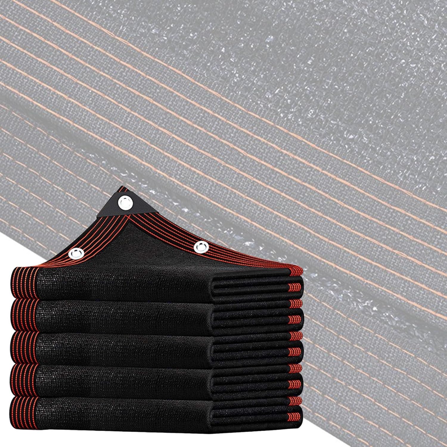 Heavy Duty Balcony Privacy Screen Cover - Black Shade Cloth Mesh Fabric Sun Shade, Breathable Outdoor Windbreak Netting for Garden & Plant Protection (1.5x8 M)