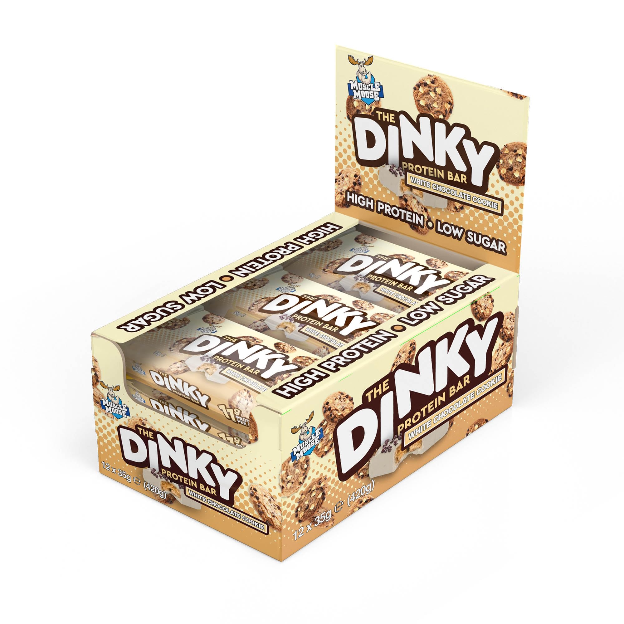 Muscle Moose The Dinky Protein Bar 12 x 35g - White Chocolate Cookie