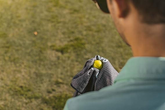 Sunday Golf Microfiber Golf Towel by | Waffle Pattern with Center Slit | 14 x 40 inches | Premium Fabric & Super Absorbent