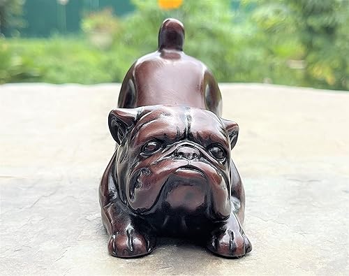 Miniatura 5 de Figura de bulldog inglés – Escultura de mejor amigo de Mans – Bonita estatua de perro de resina – Pisapapeles para decoración del hogar de oficina –