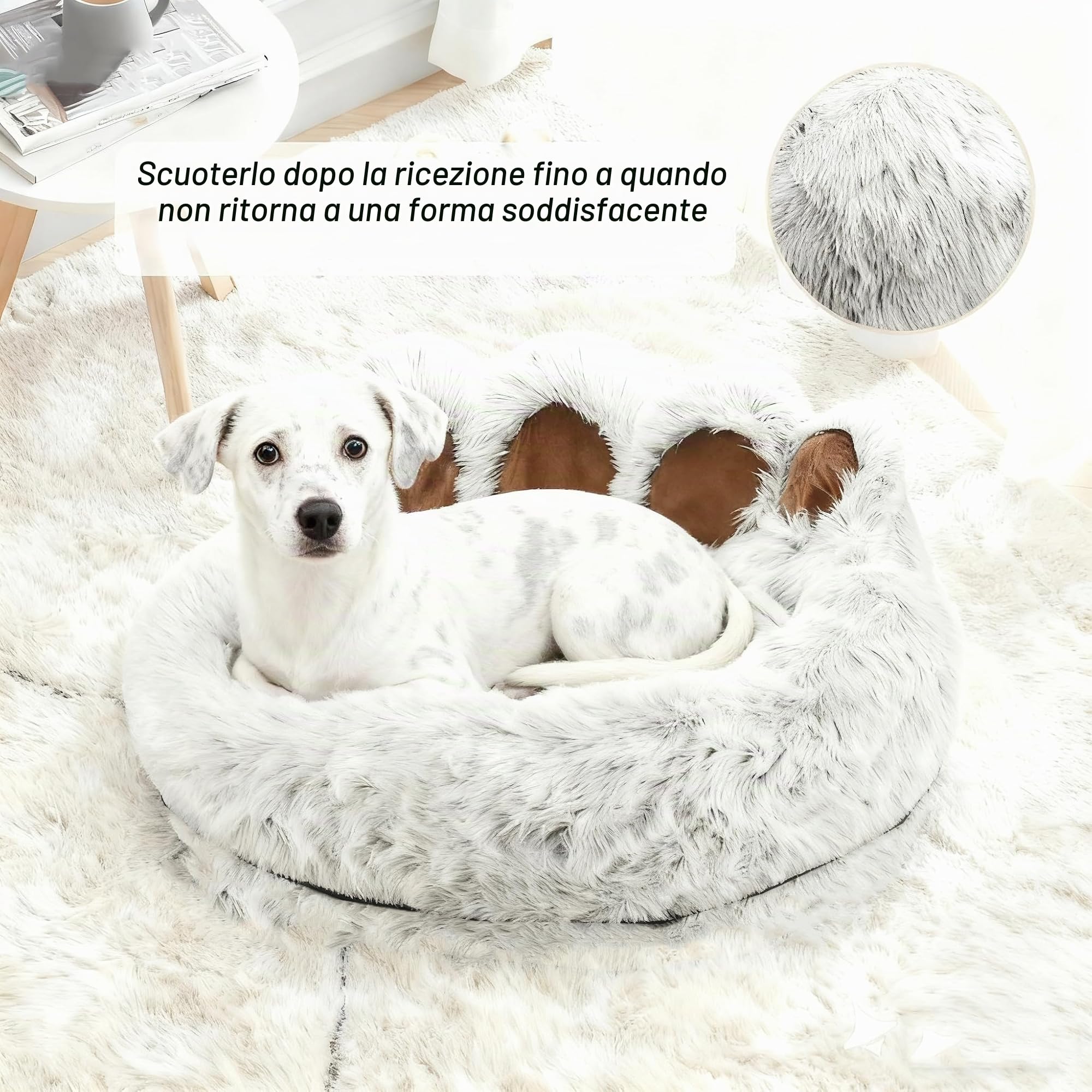 Lettino per Animali Domestici Letto Ortopedico per Gatti e Cani Cuccia Cane Interno Morbida e calda Adorabile cuccia per cani a forma di zampa d'orso di piccola e media (Grigio chiaro, 65cm)