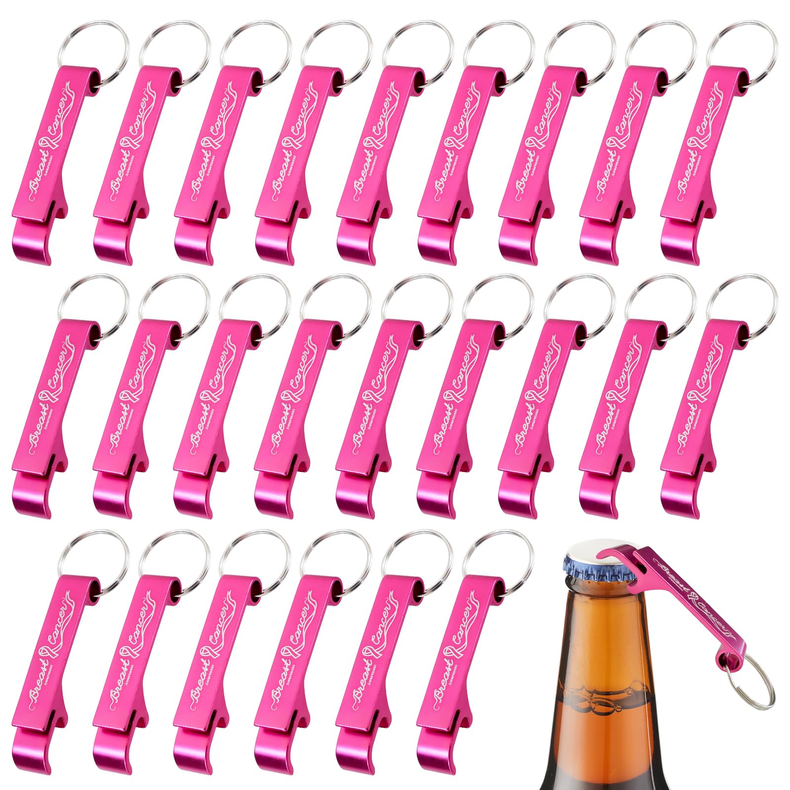 Pink Ribbon Bottle Opener - 50 Pack -1