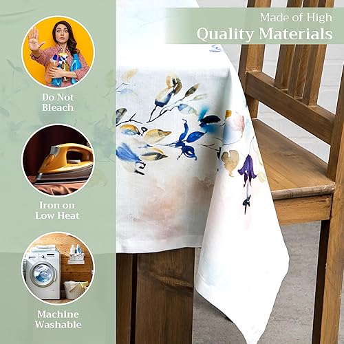 Miniatura 3 de Mantel Maison d' Hermine Faïence, 100 % de algodón, para cocina, comedor, decoración de mesa, fiestas, bodas, primavera y verano