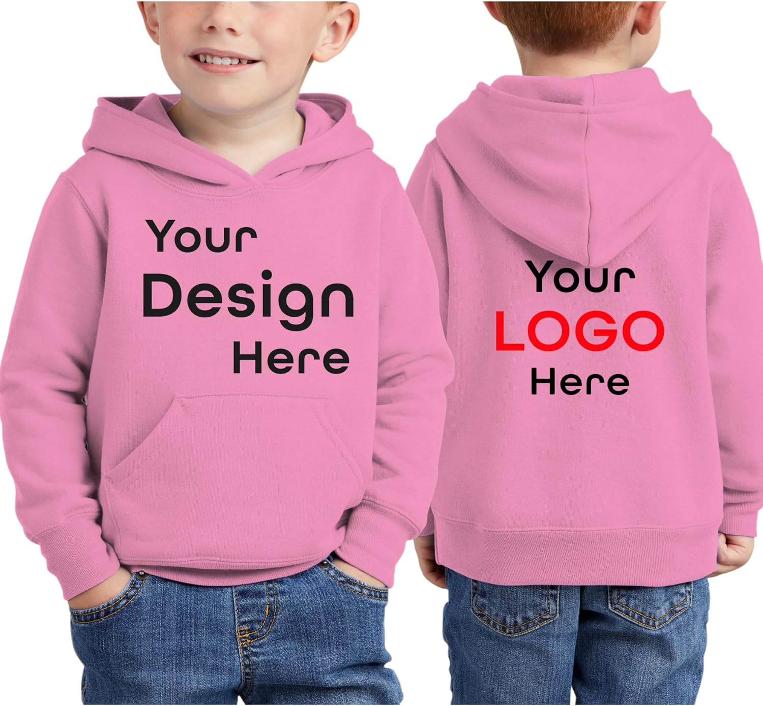 Personalized Toddler Fleece Pullover Hoodie - Design Your Own Image, Text, Photo Print (CAR78TH)