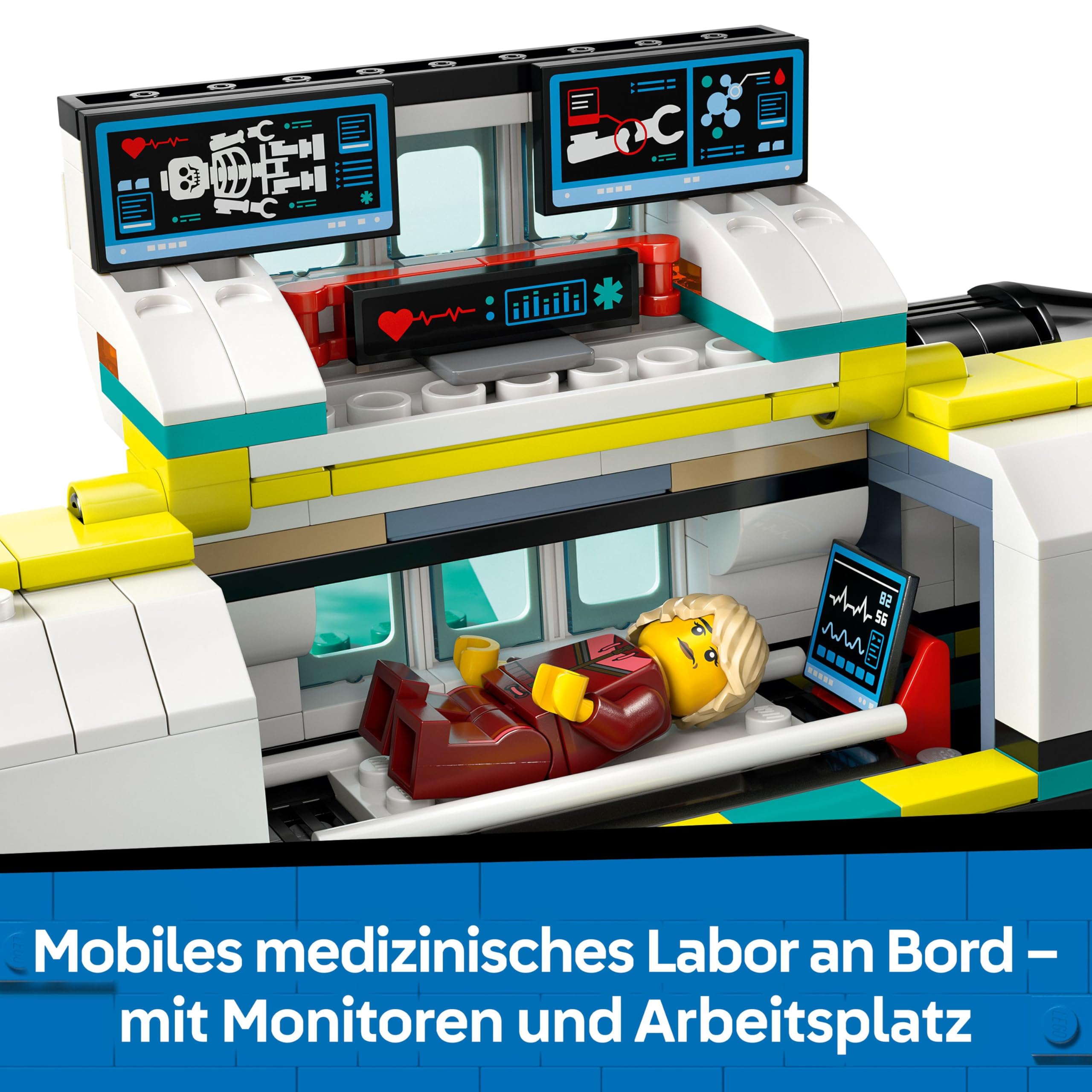 LEGO City Notfallrettungsflugzeug – Set mit Flieger, Schneemobil und 4 Mini-Figuren: Rettungssanitäter, Pilot, Arzt und Skifahrer – tolles Geschenk für Kinder ab 6 Jahren – 60465