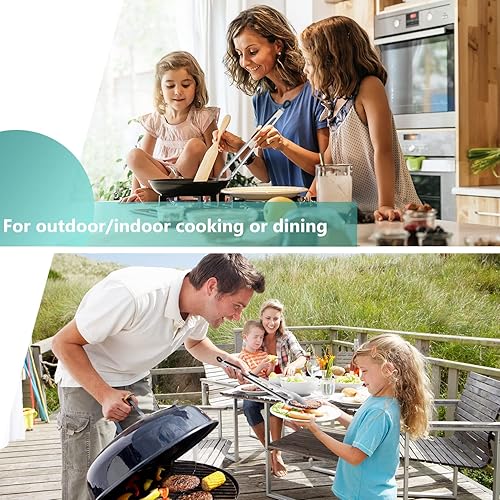 Miniatura 28 de Pinzas de cocina de 9 y 12 pulgadas, pinzas de metal de acero inoxidable, pinzas de cocina, para cocinar barbacoa, parrilla, servir buffet