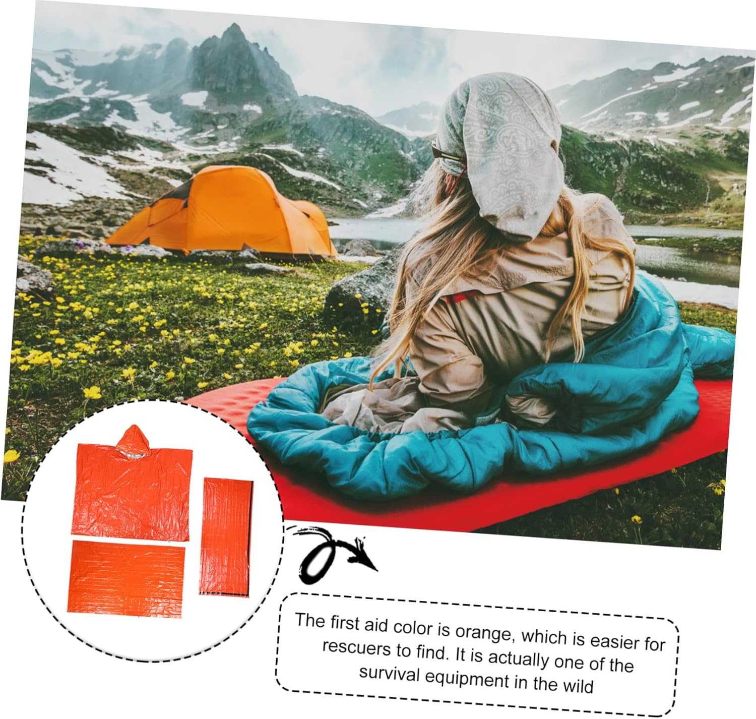 Insulated Emergency Blanket Survival Sleeping Bag Camping Tent Raincoat Warm Weather Sleeping