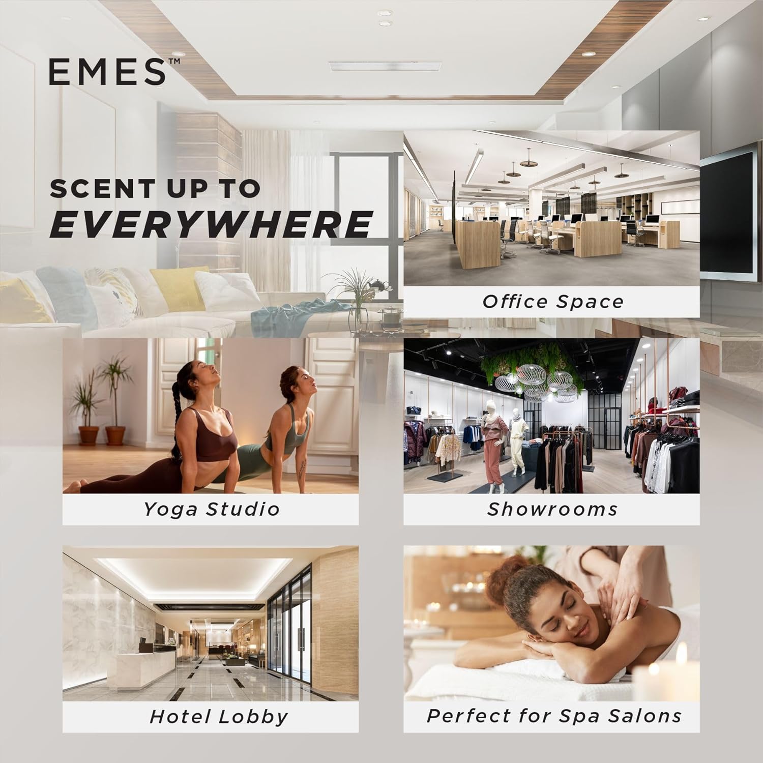 EMES Large HVAC Smart Aroma Diffuser | 1000ml Essential Oil Diffuser with Nano Mist Technology | Bluetooth-Controlled, 24-Hour Scent Machine for Home, Office & Spa - 3500 sq ft Coverage - Image 6