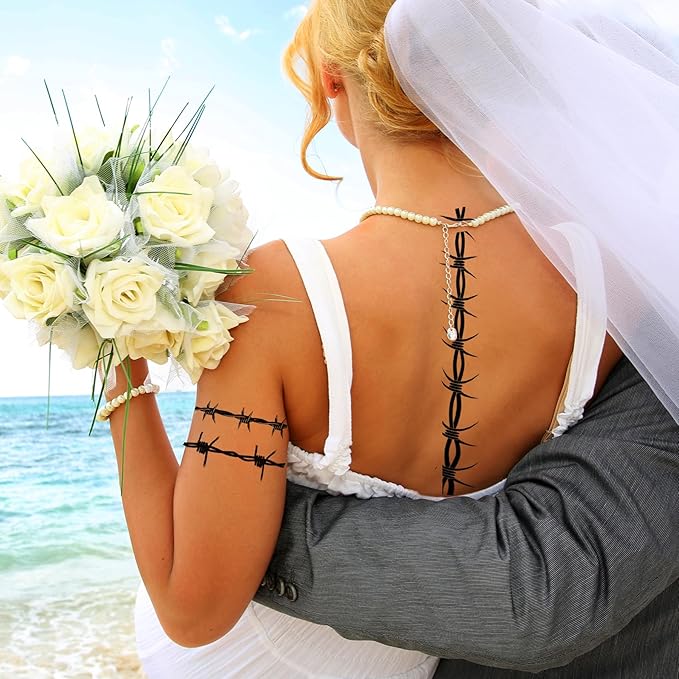 tattoo piercing ideas 9-Sheet Large Barbed Wire Tattoos, Variety of Barbed Wire Temporary Tattoos for Men Women - Waterproof Fake Tattoos for Concerts & Halloween