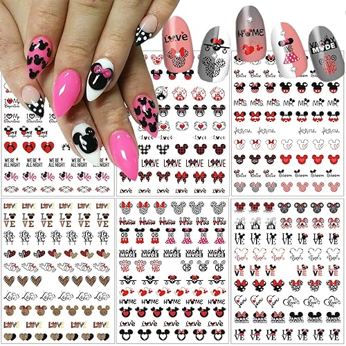 Cute Nail Art Stickers and Decals - Cartoon Heart Design
