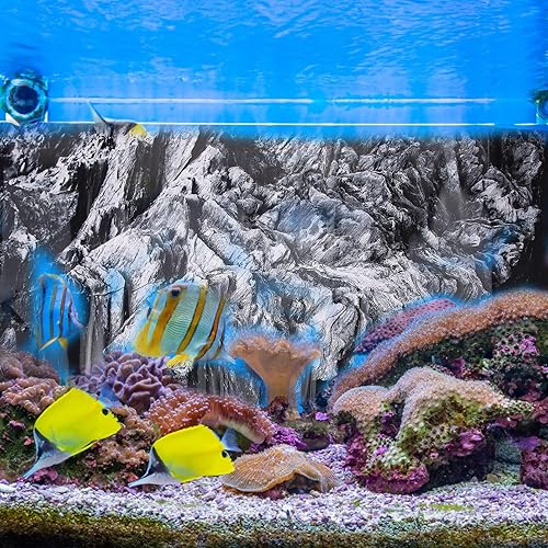 Miniatura 3 de minkissy Pegatina de fondo de pecera Fondo de acuario Pegatina de tanque de peces Pegatina de paisaje de tanque de peces Fondo de pecera Se aferra