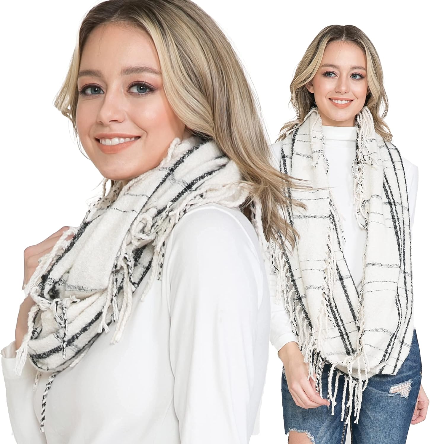 BASICO Fall Winter Scarfs for Women Plaid Infinity Scarf for Cold Weather Circle Loop Scarves