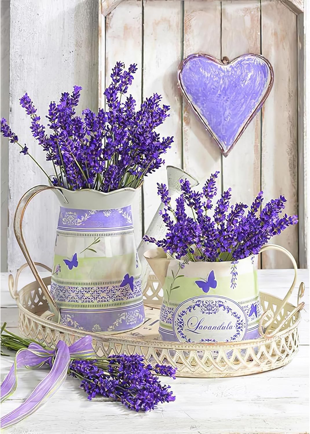 NAHUIGOOD Cross Stitch Kits for Adults, Stamped Cross Stitch Kits for Beginners, Needlepoint Cross-Stitch Patterns Embroidery Kits Arts and Crafts for Home Decor Lavender11Ct40X50Cm