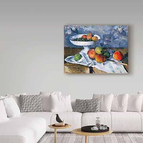 Miniatura 3 de Trademark Fine Art Bodegón con plato de frutas por Paul Cezanne, 14 x 19 in, Multicolor