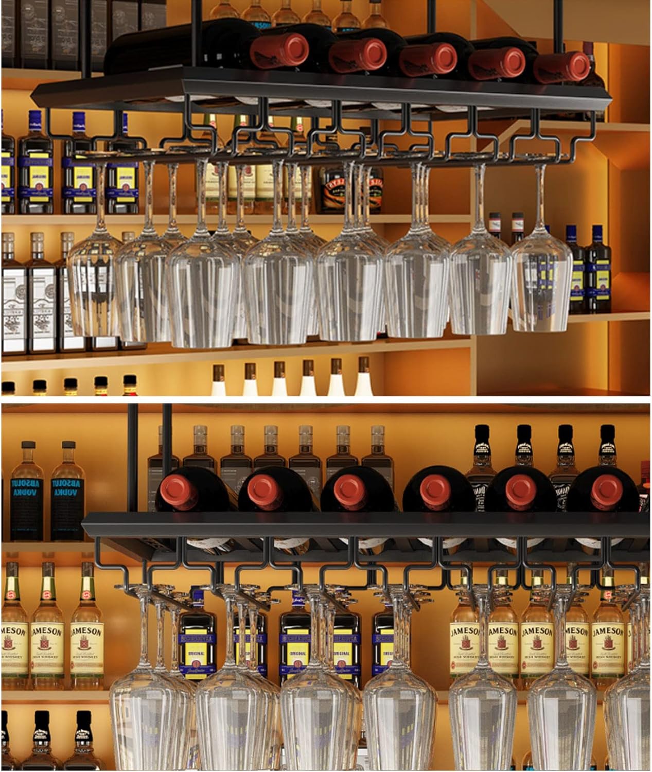 ワインラック、吊り下げ式ワイングラスホルダー、ヴィンテージワイン