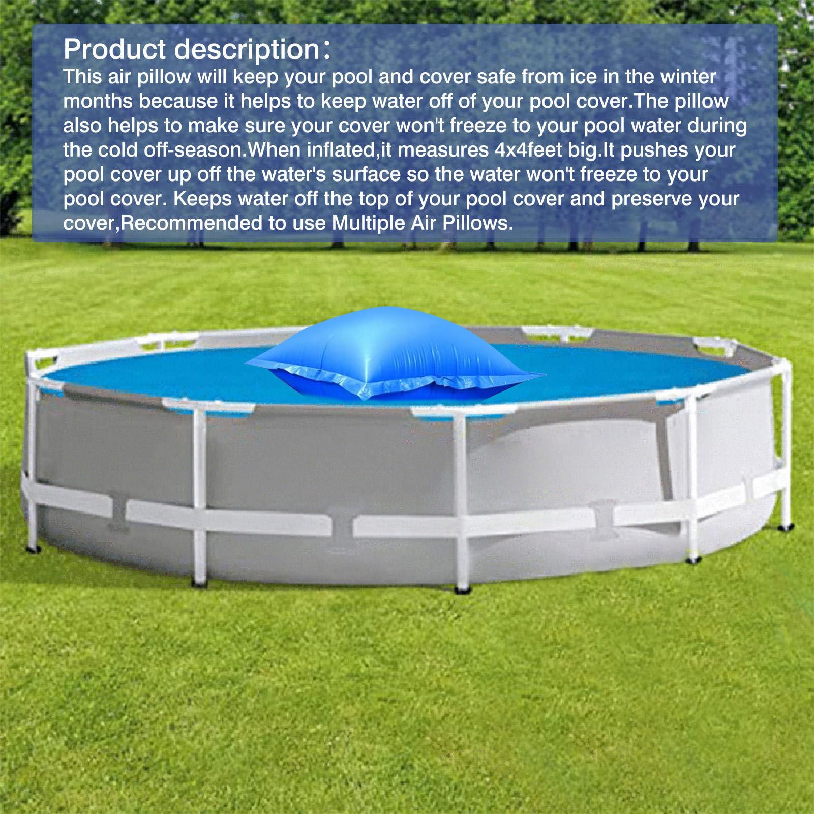Cuscino Invernale Per Piscina 120x120 Cm - In PVC Resistente Al Freddo 0,4 Mm Con Occhielli E Valvola Di Sicurezza - Antigelo Per Copertura