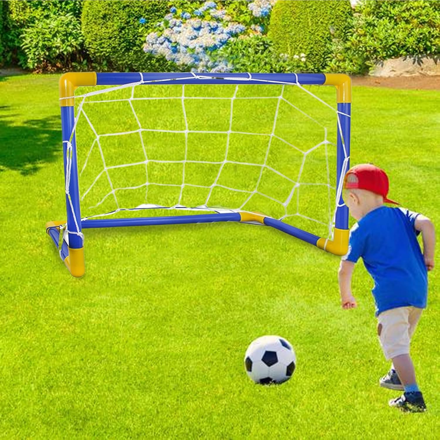 Kids Soccer Ball Goal - Indoor Outdoor Practice Net, Portable Foldable Football Goal for Training, Soccer Target for Skill Development, Outdoor Sports Game Accessory, Durable Kids Equipment