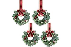 Mini Christmas Wreaths Faux Kitchen Cabinet Wreaths