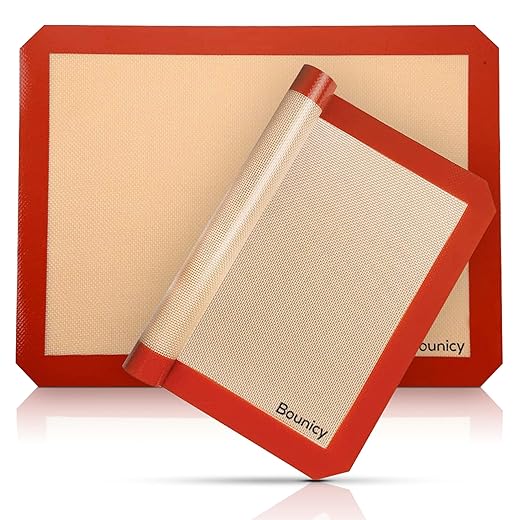 Baking Mat – 2 Reusable Non-Stick Silicone Mats – Oven and Microwave Safe – Dishwasher Safe – Certified BPA-Free and Environmentally Friendly – Ideal for Baking: 30 x 40 cm