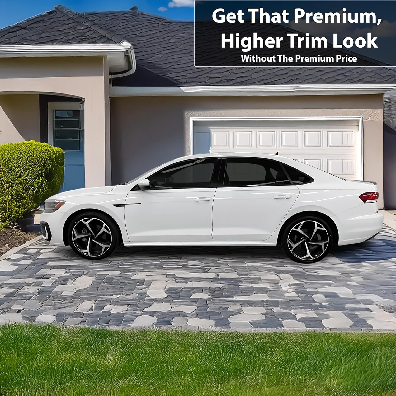 BOGAR TECH DESIGNS for Volkswagen Passat 2020-2022 Side Fender Badge Chrome Delete – Precut Vinyl Trim Overlay, Gloss Black Blackout Look