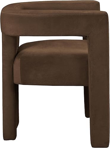 Miniatura 6 de Meridian Furniture 889Brown-C Athena Collection Modern Silla de comedor tapizada de terciopelo contemporáneo con terciopelo marrón suave, 25
