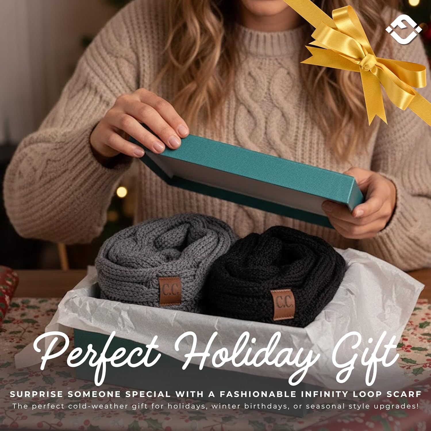 Funky Junque Infinity Scarf for Women – Oversized Chunky Winter Scarf, Colorful Fall Scarves, Soft Sweater Wrap Cozy Style - Image 3