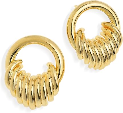 Jean Beau Chunky Gold Stud Earrings for Women Trendy Gold Plated Dangle Drop Prom Birthday Fashion Office Jewelry Gift