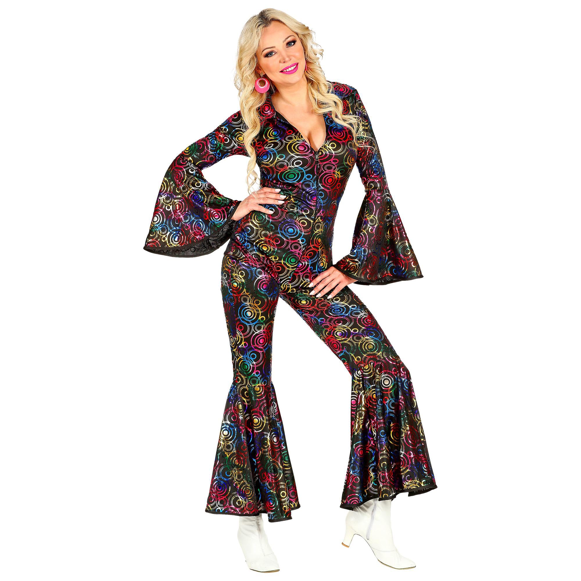 W WIDMANN MILANO Party Fashion, 70s Disco Style Jumpsuit for Women Ballerinas, Show, Celebrity, Rock Star, Pop Star, Carnival