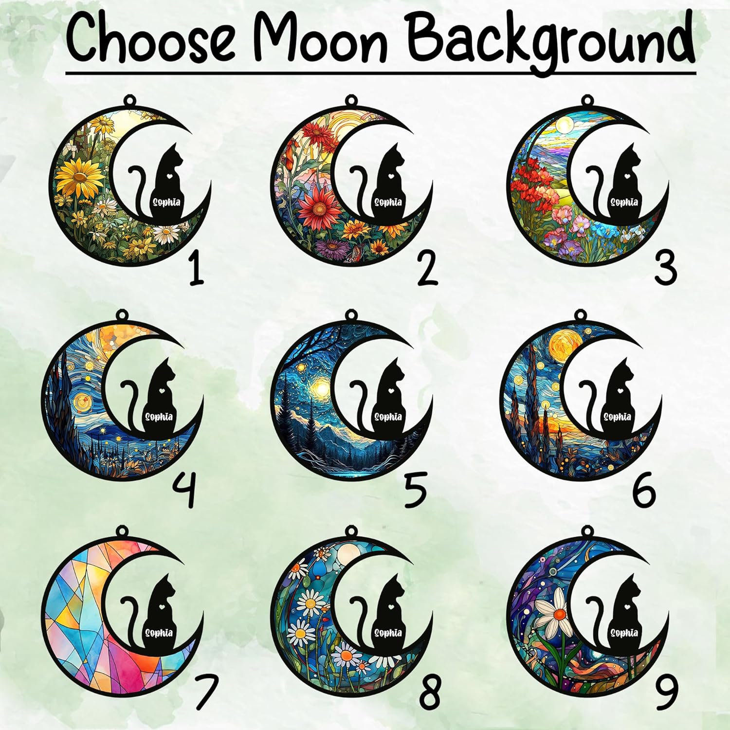 NAZENTI Custom Cat Memorial Sun Catcher, Personalized with Name Date Breed Pet Loss Stained Glass Light Lovers, Memorial Ornament Loss of Pet Sympathy Gifts - Image 5