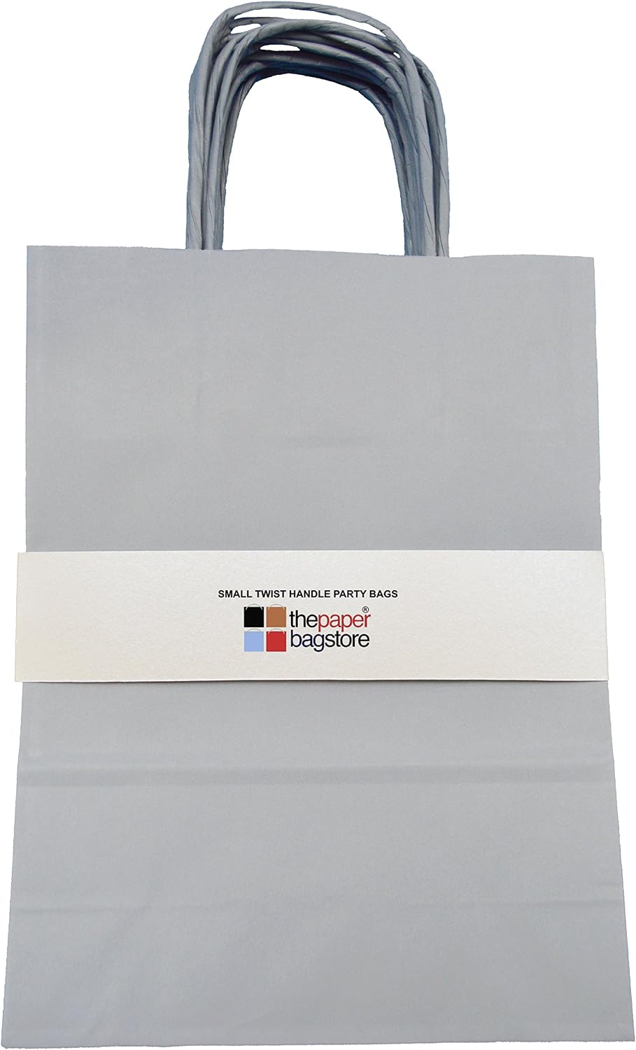 Thepaperbagstore 20 Silver Small Paper Party Bags With Handles, 18x22x8cm - Image 4