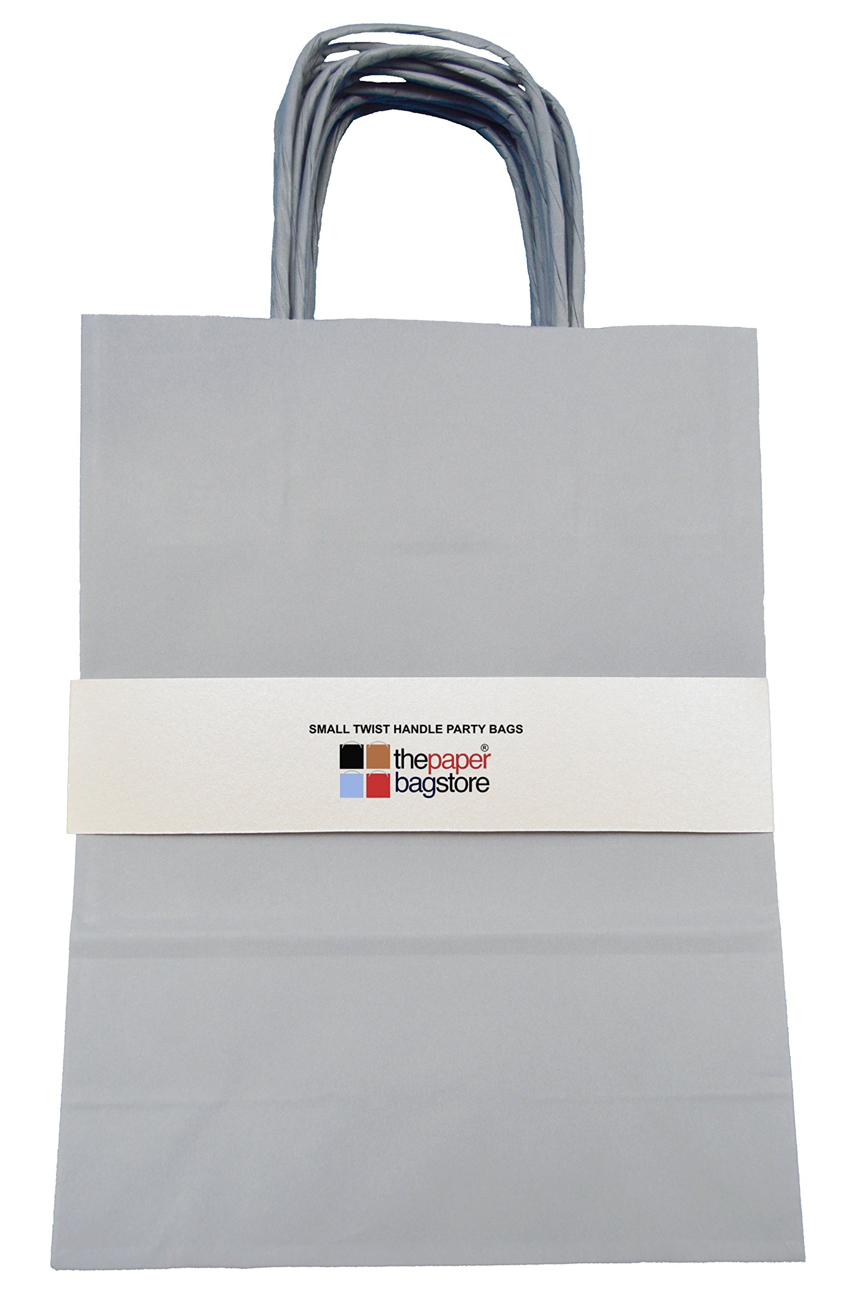 Thepaperbagstore 40 Silver Paper Party Bags With Handles, Colourful Paper Gift Bags for Kids and Adults Parties Birthdays - Image 2