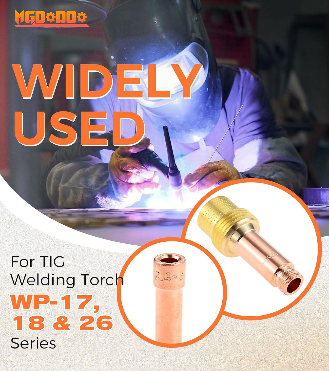 15Pcs TIG Welding Consumables Kit(10N24 TIG Collet + 45V26 Gas Lens Collet) | 10Pcs 3/32" 10N24 Collets + 5Pcs 45V26 Gas Lens, Compatible with WP-17/18/26 Lincoln PTA & Miller Diamondback Torches