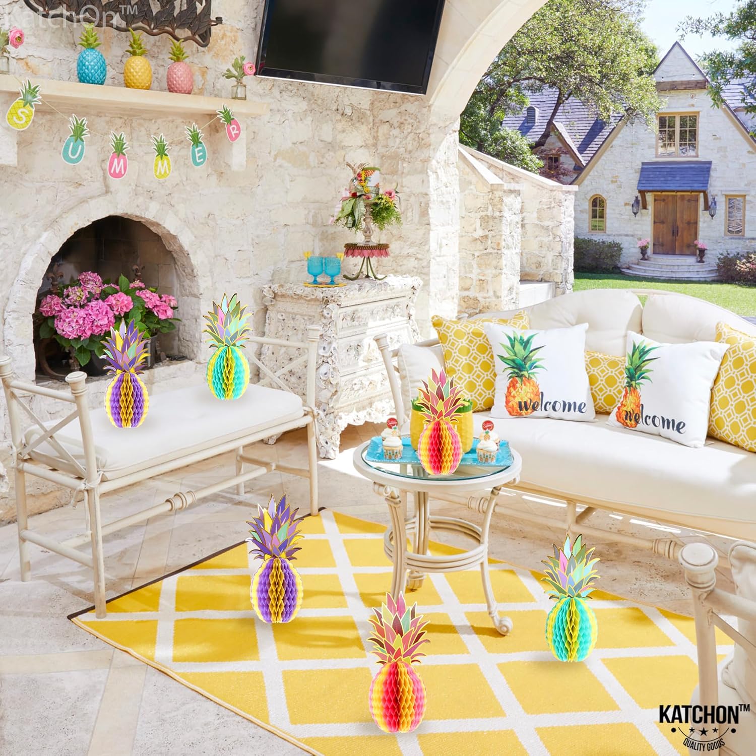 Huge Pineapple Centerpiece, 12 Inch (Pack of 6) - Image 9