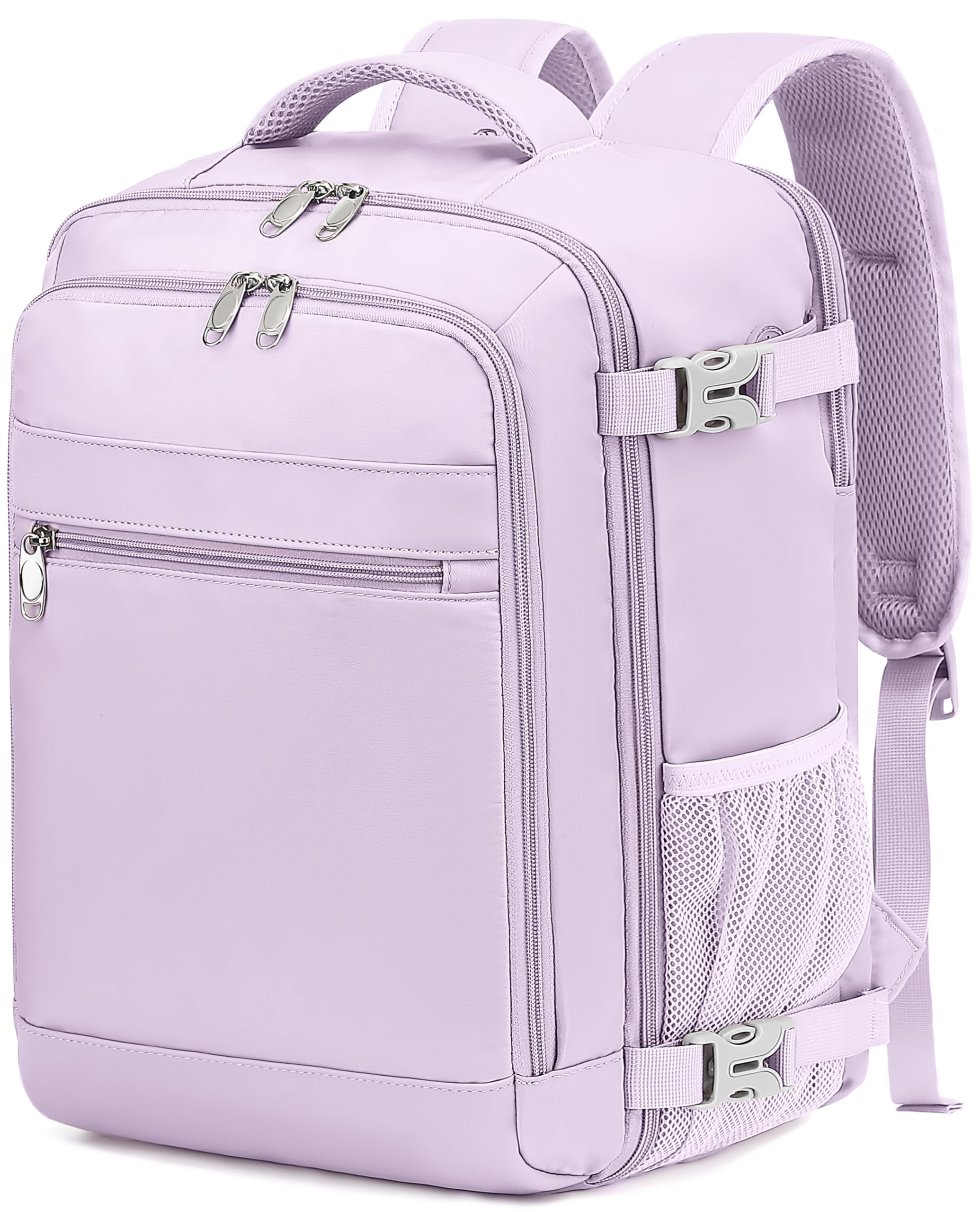 KLOSTAIN Zaino da Viaggio Easyjet 45x36x20 Zaino da Viaggio Aereo Bagaglio a Mano 30L Borsa da Cabina per Uomo e Donna da Lavoro e Trekking Scuola,15.6 Pollici Porta PC Viola Chiara