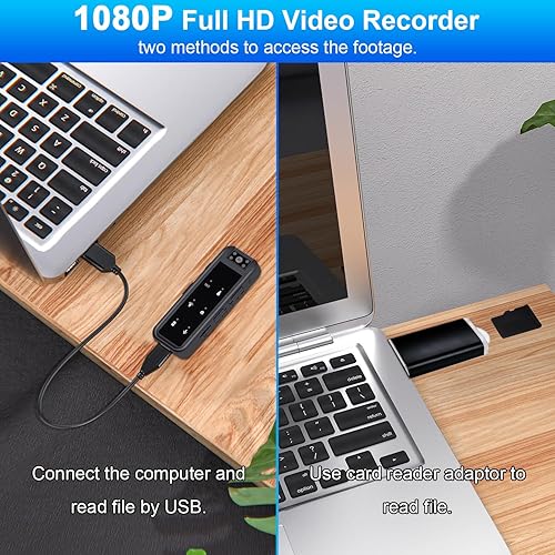 Miniatura 6 de Mini cámara corporal de 64 GB, videocámara de grabación de video de 1080P Wearable Patrol con visión nocturna IR, batería de 5 horas y lente