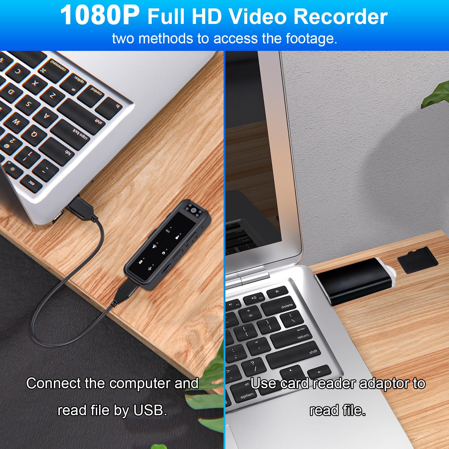 1080P Kleine Kamera,64GB Mini überwachung Kamera mit Audio und Video Aufzeichnung,Körperkamera mit Nachtsicht Body Cam für Reisen und Outdoor-Aktivitäten