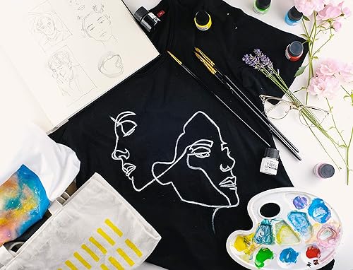 Miniatura 3 de Mont Marte  Juego de pintura de tela  8 piezas x 20 ml  Pinturas textiles permanentes de colores  ideal para ropa, bolsas y todos los tejidos