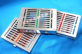 New Detachable Set of 3 German Stainless Dental Autoclave Sterilization Cassette Rack Box Tray for 10 Instruments CYNAMED Brand