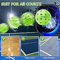 Vista 7 de Navona 48 Pack Premium 40-Holes Outdoor Pickleball Balls, Meet USAPA Official Requirement, Perfectly Balanced, High Bounce True Flight, Durable