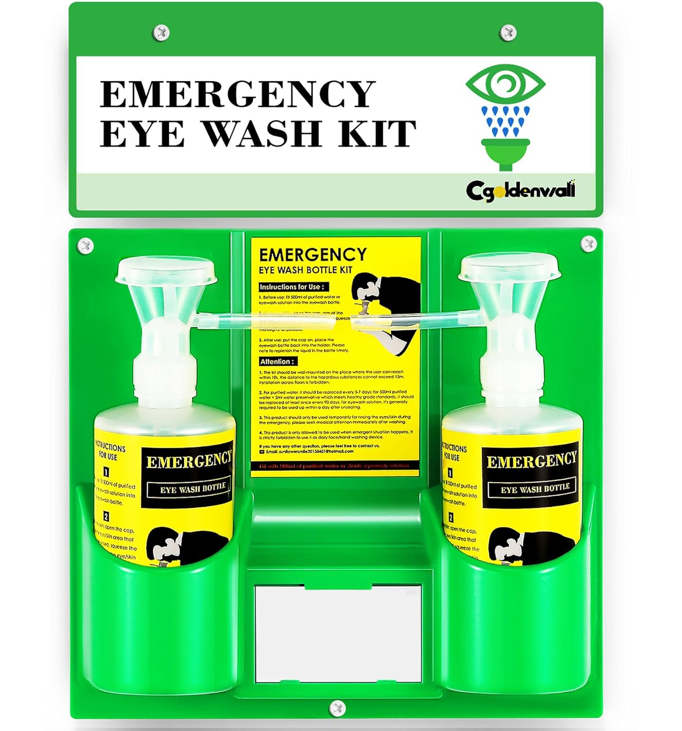 CGOLDENWALL Portable Eye Wash Station Wall Mounted Eyewash Station