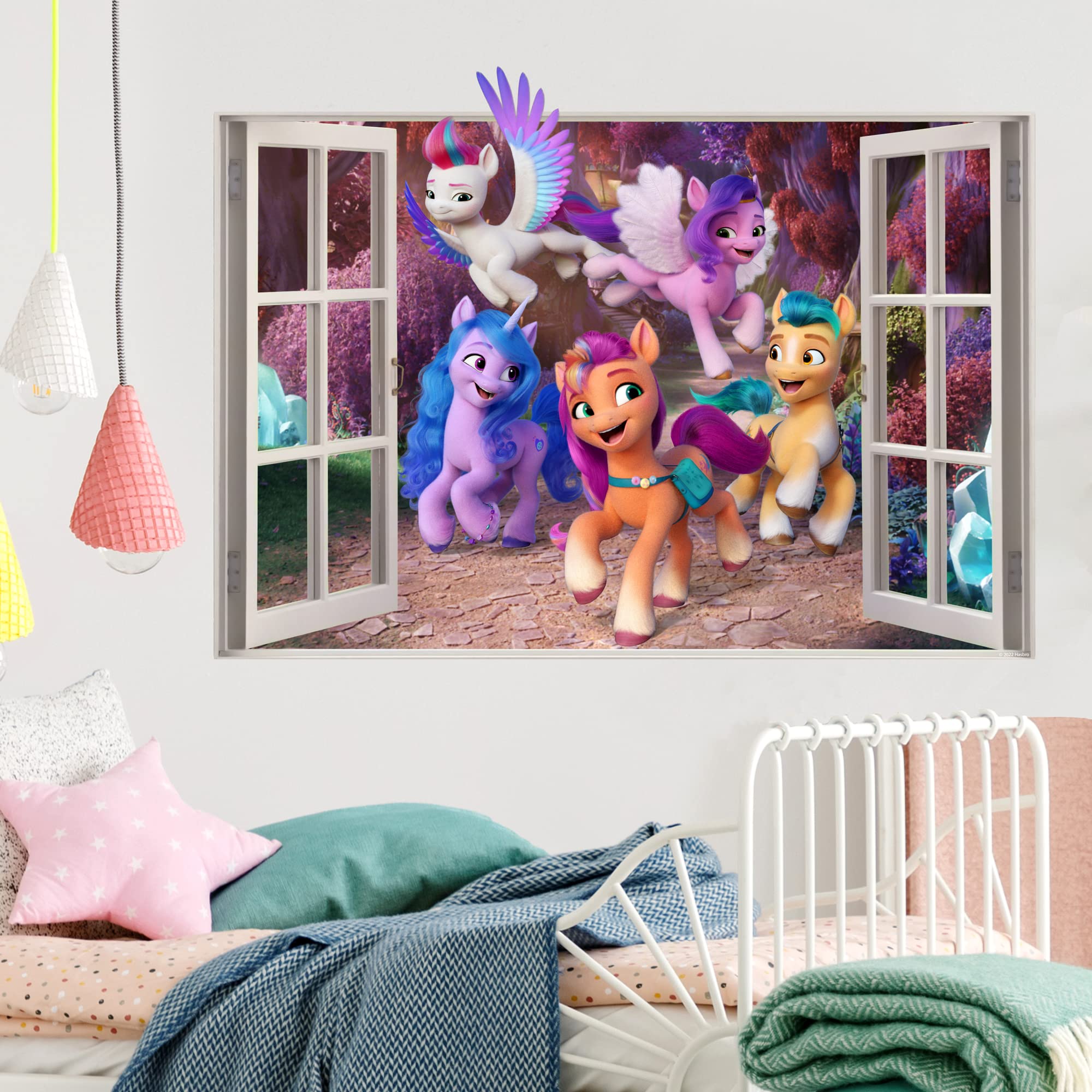My Little Pony Wall Sticker - A New Generation Group Window Wall Decal Kids Art (90cm Width x 60cm Height)