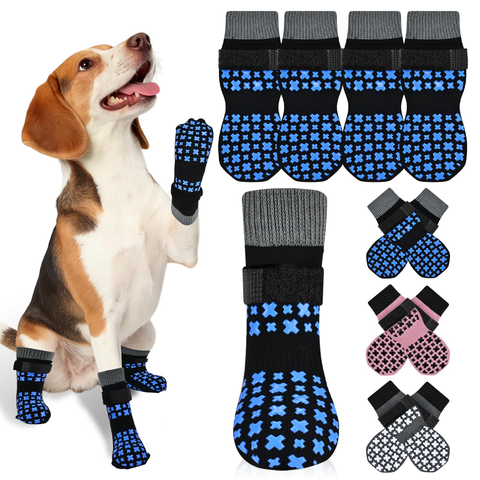 Non-Slip Dog Socks for Hardwood Floors Anti Slip Double-Sided Grippy Socks for Senior Dogs to Prevent Licking Paws, Scratching & Hot Pavement Premium Dog Paw Protector with Grippers Pink M — view 20